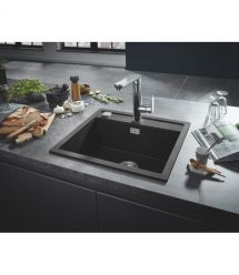 Grohe Мойка кухонная K700, гранит, прямоуг., без крыла, 560x510x200мм, чаша - 1, врезная, черный гранит