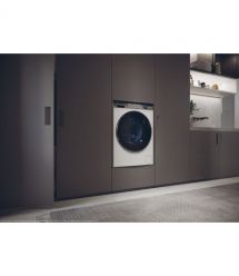 Haier Стиральная машина фронтальная, 9кг, 1400, A+++, 52см, дисплей, пар, инвертор, люк черный, белый