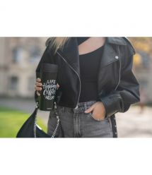 ARDESTO Термочашка Coffee Time 450 мл, нержавеющая сталь, черный