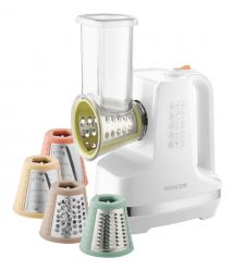 Sencor Мультирезка стационарная, 150Вт, 5 насадок, слайсер, белый