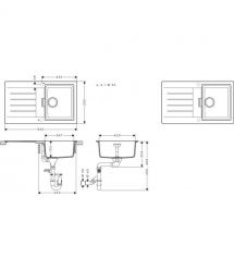 Hansgrohe Набор для кухни, гранитная мойка S520-F345 + смес. Zesis M33, черный графит-черный матовый