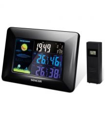 Sencor Метеостанция, внутр/наруж измерение, темп-ра, влажность, время, прогноз погоды, чёрный