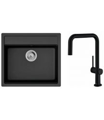 Hansgrohe Набор для кухни, гранитная мойка S520-F510 + смес. Talis M54, черный графит-черный матовый