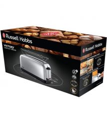 Russell Hobbs Тостер Chester, 1000Вт, металл, длинные слоты, серебристый