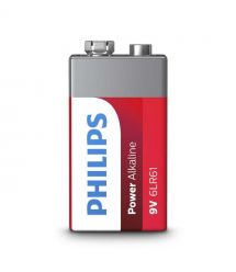 Philips Батарейка Power Alkaline щелочная 6LR61(6LF22, MN1604, MX1604, Крона) блистер, 1 шт