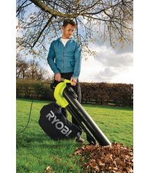 Ryobi Воздуходув-пылесос RBV3000CESV, мульчирование, 3кВт, 16 куб.м/мин, 375 км/ч, эргономичные ремни Vertebrae