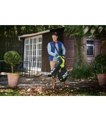 Ryobi Воздуходув-пылесос RBV3000CESV, мульчирование, 3кВт, 16 куб.м/мин, 375 км/ч, эргономичные ремни Vertebrae
