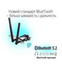 ASUS WiFi-адаптер PCE-AX1800 Bluetooth 5.2 PCI Express WPA3 MU-MIMO OFDMA