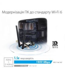 ASUS WiFi-адаптер PCE-AX1800 Bluetooth 5.2 PCI Express WPA3 MU-MIMO OFDMA