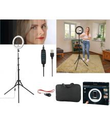 HAMA Штатив со светодиодным кольцом SpotLight Steady 120 V2 BT Black