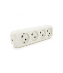 Блок розеток для подовжувача 220V MERLION MBR-4W, 4 гнізда без заземлення Q160