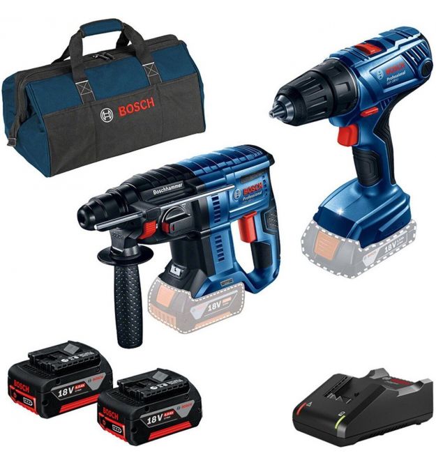 Bosch Набор инструментов Professional перфоратор GBH 180-LI + дрель-шуруповерт GSR 180-LI
