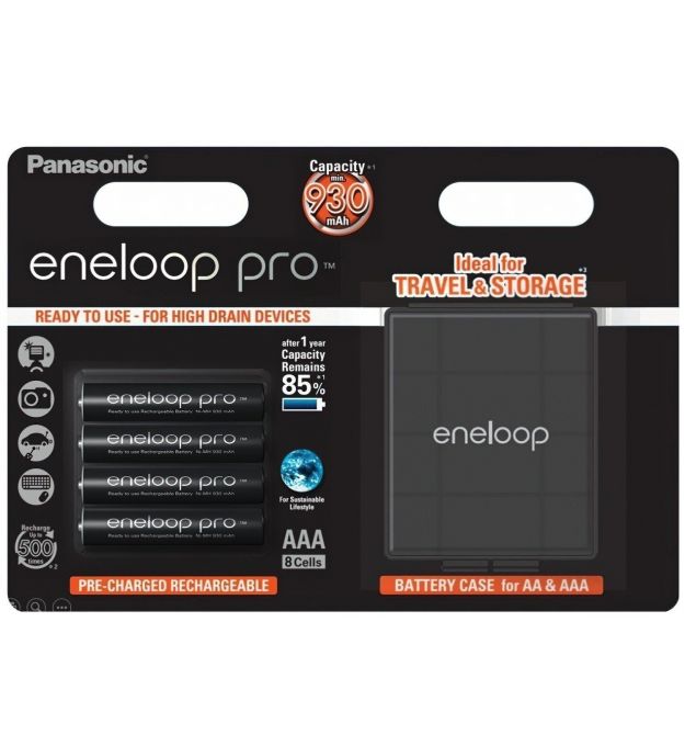 Panasonic Аккумулятор Eneloop Pro AAA 930 mAh 4BP+Case