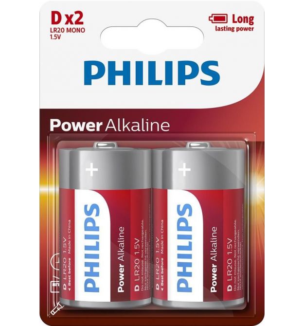 Philips Батарейка Power Alkaline щелочная DLR20) блистер, 2 шт