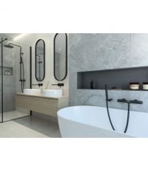 Deante Душевая система Arnika со смесителем для душа, душ - 1 функц., крепл. - на стойке, черный