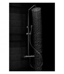 Deante Душевая система Arnika со смесителем для душа, душ - 1 функц., крепл. - на стойке, черный