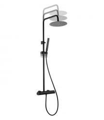 Deante Душевая система Arnika со смесителем для душа, душ - 1 функц., крепл. - на стойке, черный