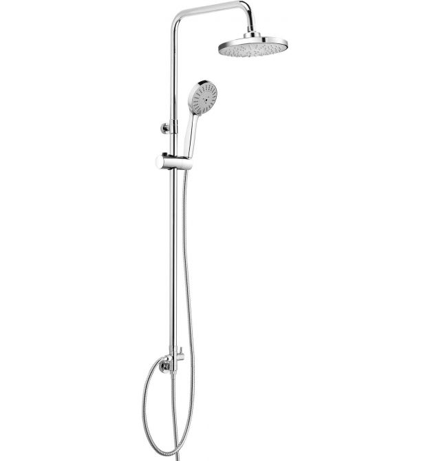 Deante Душевая система Corio без смесителя, душ - 3 функц., крепл. - на стойке, хром + серый