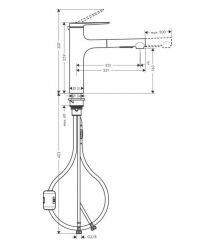 Hansgrohe Смеситель для кухни Zesis M33, дл.излива - 231мм, вытяжной, 1 рычаг, KM160, хром