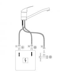 Deante Смеситель для кухни Low pressure, дл.излива - 214мм, поворотный, 1 рычаг, 3-е подкл., хром