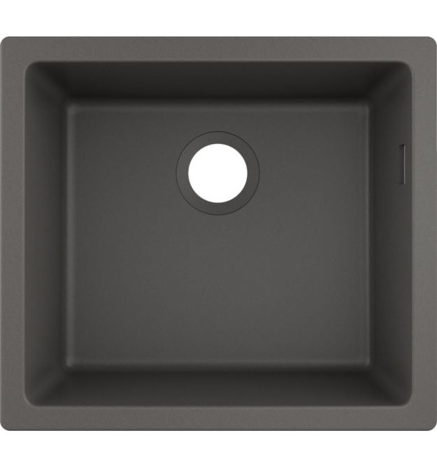 Hansgrohe Мойка кухонная S51, гранит, квадрат, без крыла, 500х450х190мм, чаша- 1, встраиваемая, S510-U450, серый камень