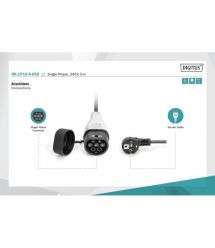 Digitus Кабель зарядный EV Single Phase, 230V, 8-16А, 5m Schuko to Type 2, с блоком индикации и управления зарядом