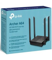 TP-Link Маршрутизатор ARCHER A64 AC1200 4xGE LAN 1xGE WAN MU-MIMO