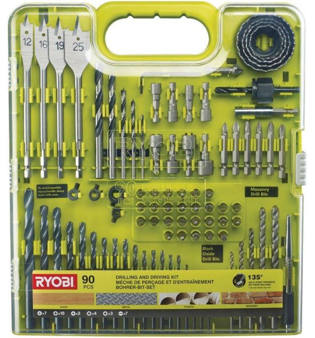 Ryobi Набор бит и сверл RAKDD90, 90 шт