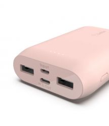 Belkin Портативное зарядное устройство 10000mAh, 15W Dual USB-A, USB-C, rose gold