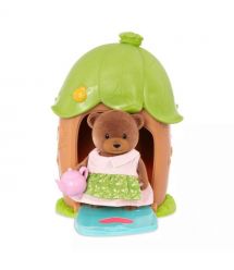 Li`l Woodzeez Игровой набор - Домик c сюрпризом (зеленая крыша, 1 фигурка медведя, 1 аксессуар)