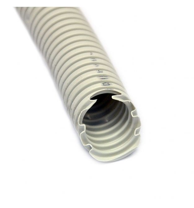 Гофро-труба 25-18.3 мм, PVC внутр. з протяжкою, 50 м, сіра, KOPOS