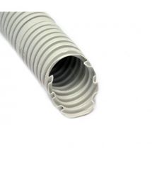 Гофро-труба D32-24.3 мм, PVC внутр. з протяжкою, 50 м, сіра, KOPOS