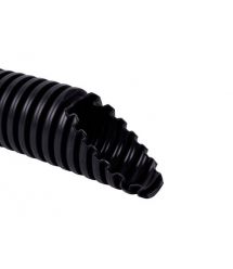 Гофро-труба D20-14.1 мм, PVC внутр.-зовнішня з протяжкою, УФ стійка, 50 м, чорна, KOPOS