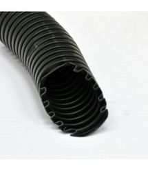 Гофро-труба D32-24.3 мм, PVC внутр.-наружная с протяжкой, УФ стойкая, 50 м, черная, KOPOS