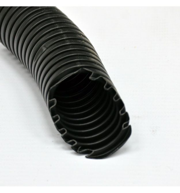 Гофро-труба D32-24.3 мм, PVC внутр.-наружная с протяжкой, УФ стойкая, 50 м, черная, KOPOS