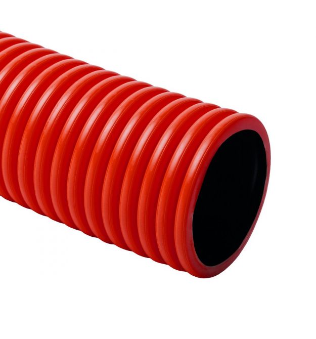 Труба гофрована гнучка двошарова Копофлекс, червона, протяжка, D40мм поліетилен HDPE Бухта 50 м