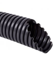 Труба гофрированная электромонтажная с протяжкой 750N-5см Ø20мм ПВХ черная Бухта 50 м