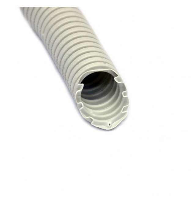 Гофро-труба D20-14.1 мм, PVC внутр. с протяжкой, 50 м, серая, KOPOS