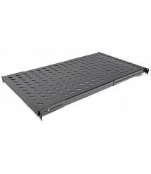 Полка 19 "4 точки крепл., 750мм глуб., Перфорированная, сталь, 2мм, черная
