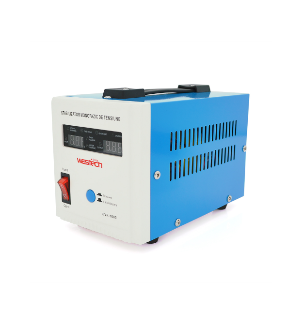 Стабілізатор напруги релейний Westech SVR-1000VA - 750W однофазний, напольного монтажу, LED дисплей, DC150-270V, AC2308%, 2*Shuk