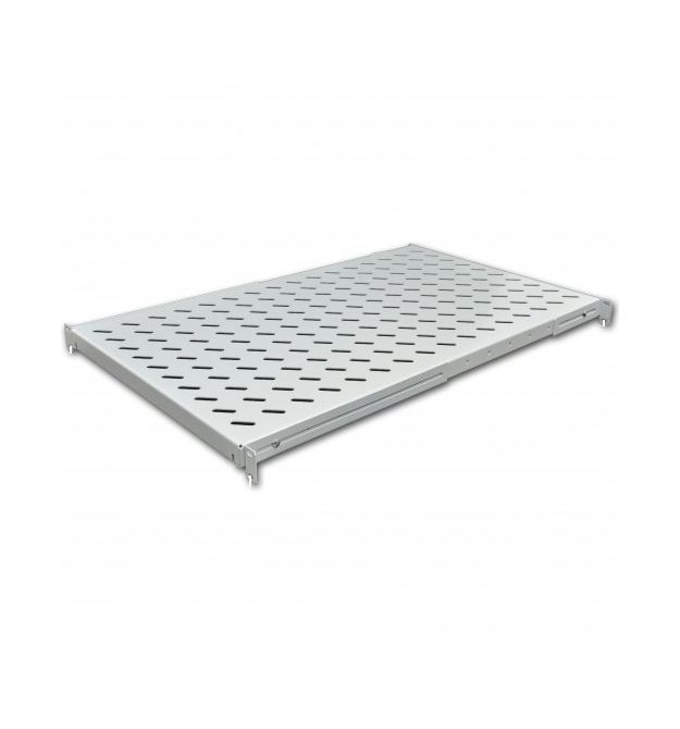 Полиця 19" 4 точки кріпл., 750мм глиб., перфорована, т.м.2мм, сіра