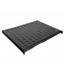 Полка 19" 4 точки крепл. , 650мм глуб. , перфорированная , сталь , 2мм , черная