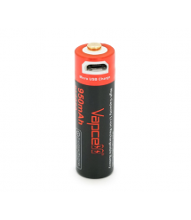 Акумулятор 14500 Li-Ion Vapcell P1409A, 950mAh, 3.6V, Micro USB