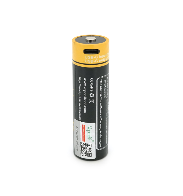Акумулятор 21700 Li-Ion Vapcell P2160B, 6000mAh, 10A, 3.6V (2.5-4.2V), USB type-c, 2 шт. в упаковці, ціна за 1 шт