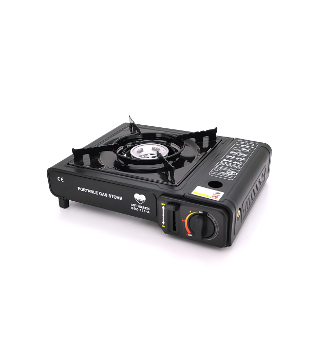 Портативна газова плита BZD-155A, під газові балони бутан та пропан-бутан, Black, Box