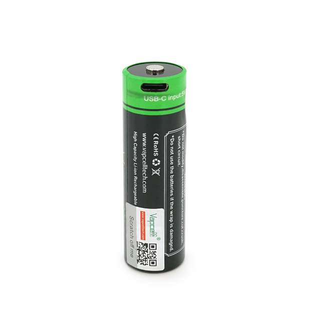 Акумулятор 21700 Li-Ion Vapcell P2160A, 6000mAh, 12.5A, 3.6V (2.5-4.2V), USB type-c, 2 шт. в упаковці, ціна за 1 шт