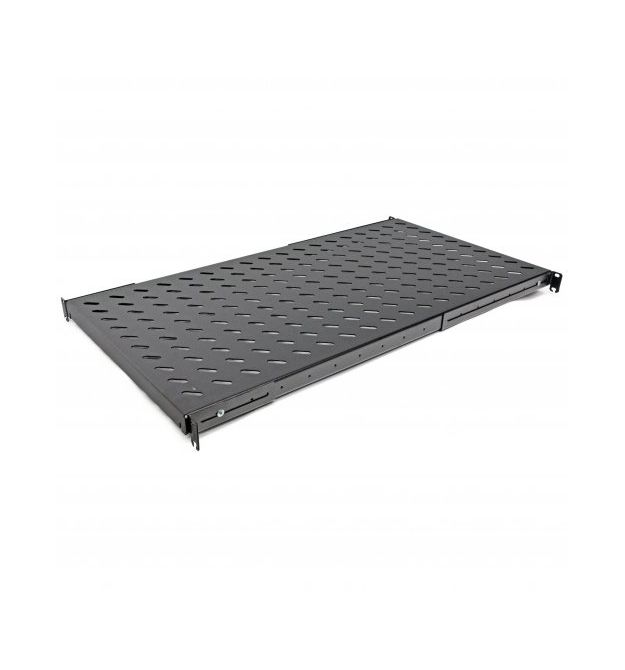 Полка 19" 4 точки крепл. , 850мм глуб. , перфорированная , сталь , 2мм , черная