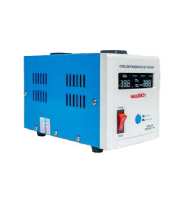 Стабілізатор напруги Westech MSER 2000 VA-V2 - 1600W однофазний, сервопривід, монтажу підлоги, LED дисплей, DC130-260V, AC2303%,