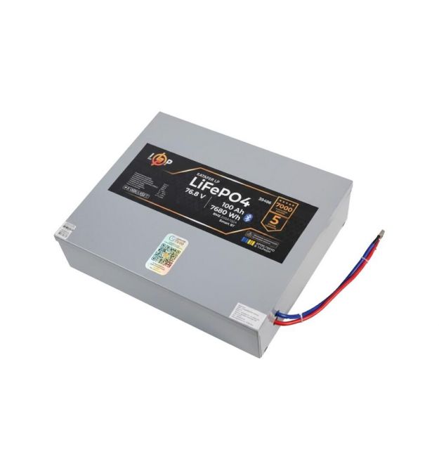 Акумулятор LP LiFePO4 76,8V - 100 Ah (7680Wh) (BMS 200A/100А) метал Smart BT heating
