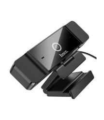 Вебкамера з гарнітурою HOCO D100, 1080p, пласт. корпус, Black, BOX